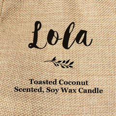 Lola personalised faux-burlap candle gift bag