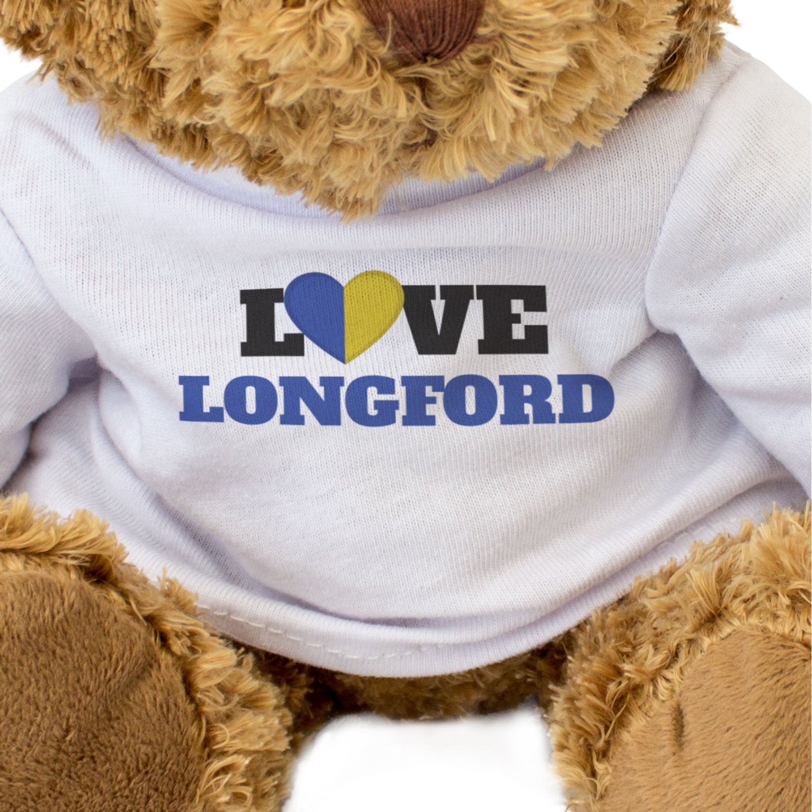 LOVE LONGFORD (COUNTY COLOURS HEART) - Teddy Bear - Funny Ireland Gift Present