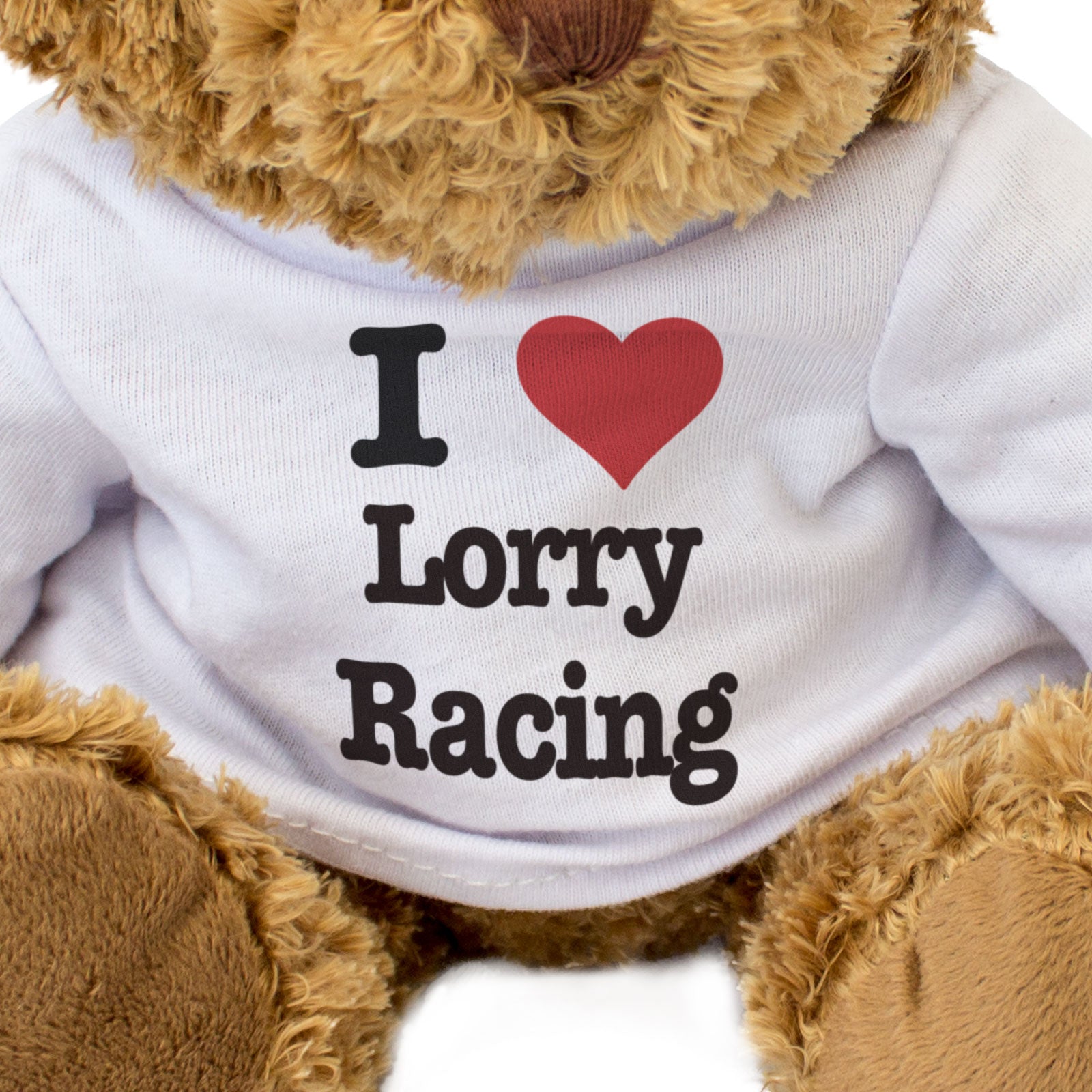 I LOVE LORRY RACING - Teddy Bear - Cute Cuddly Soft - Gift Present