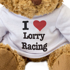 I LOVE LORRY RACING - Teddy Bear - Cute Cuddly Soft - Gift Present