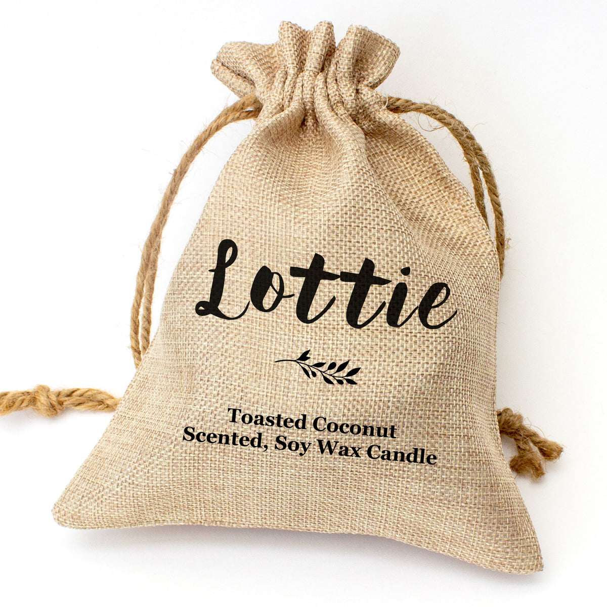 Lottie personalised toasted coconut candle gift set