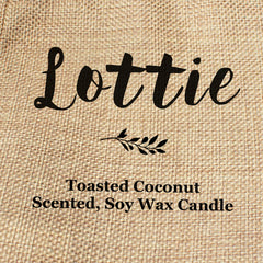 Lottie personalised faux-burlap candle gift bag