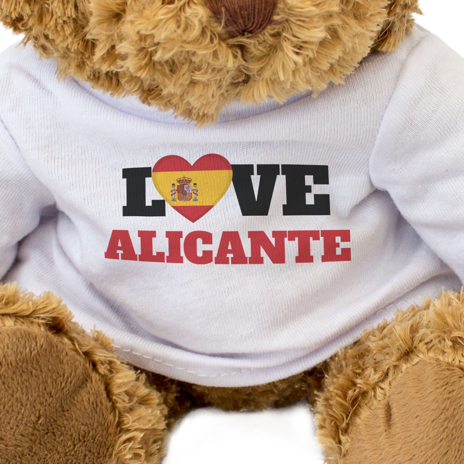 LOVE ALICANTE (SPAIN FLAG HEART) - Teddy Bear - Funny Souvenir Gift Present