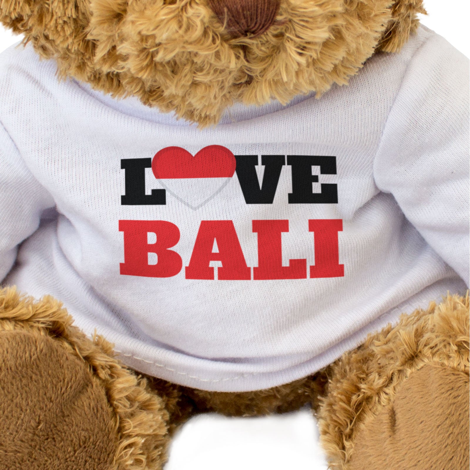 LOVE BALI (INDONESIA FLAG HEART) - Teddy Bear - Cute Funny Souvenir Gift Present
