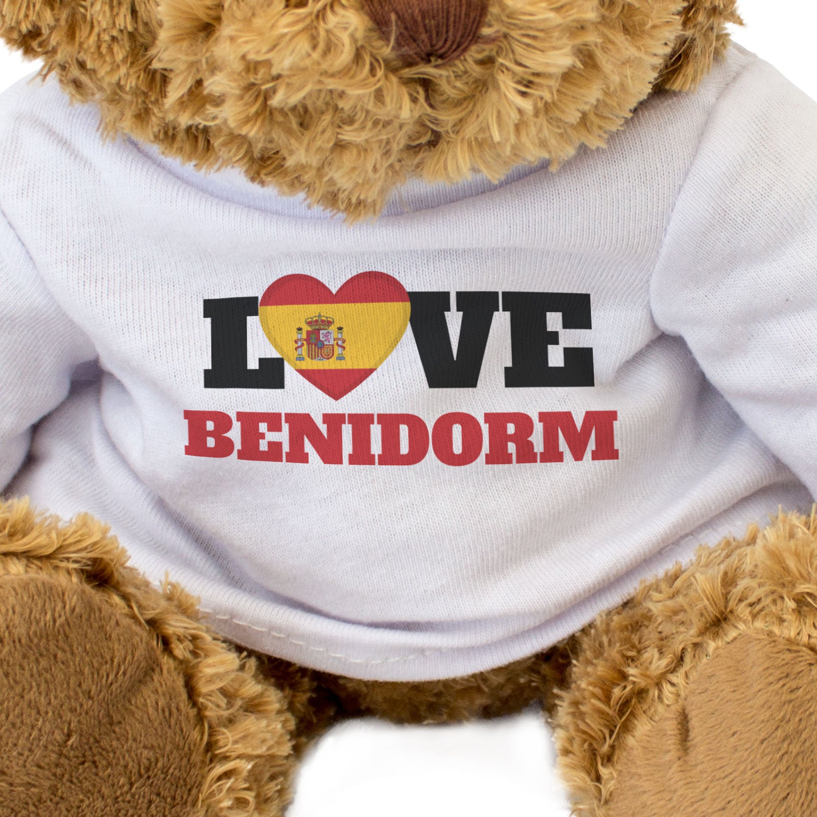 LOVE BENIDORM (SPAIN FLAG HEART) - Teddy Bear - Funny Souvenir Gift Present