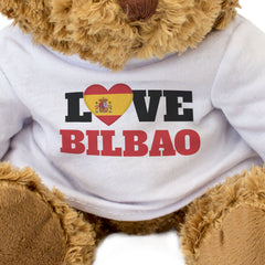 LOVE BILBAO (SPAIN FLAG HEART) - Teddy Bear - Funny Souvenir Gift Present