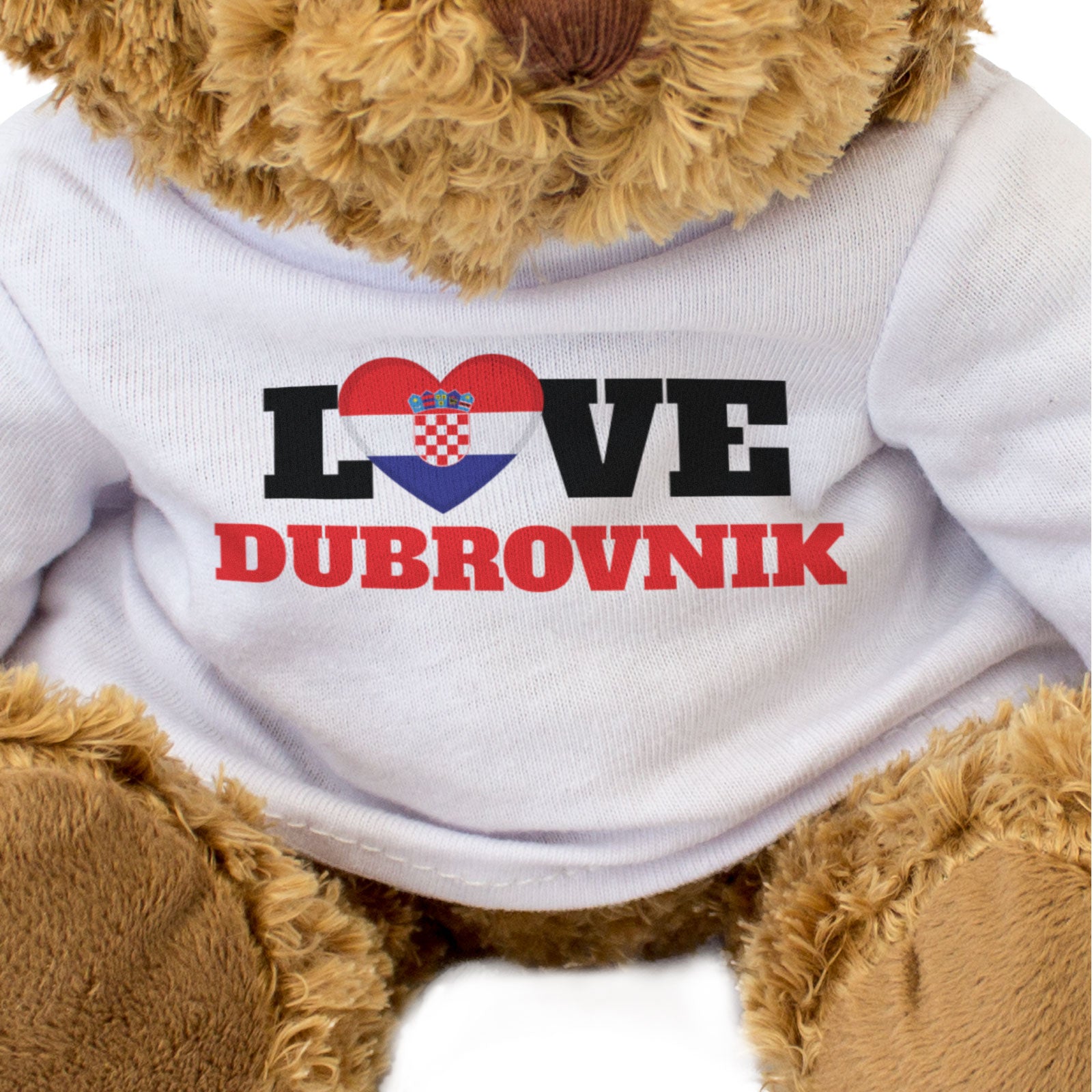 LOVE DUBROVNIK (CROATIA FLAG HEART) - Teddy Bear - Funny Souvenir Gift Present
