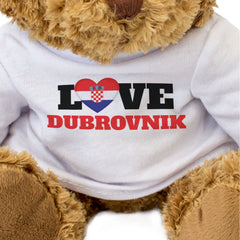 LOVE DUBROVNIK (CROATIA FLAG HEART) - Teddy Bear - Funny Souvenir Gift Present