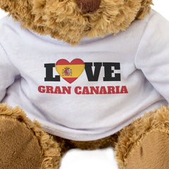 LOVE GRAN CANARIA (SPAIN FLAG HEART) - Teddy Bear - Funny Souvenir Gift Present
