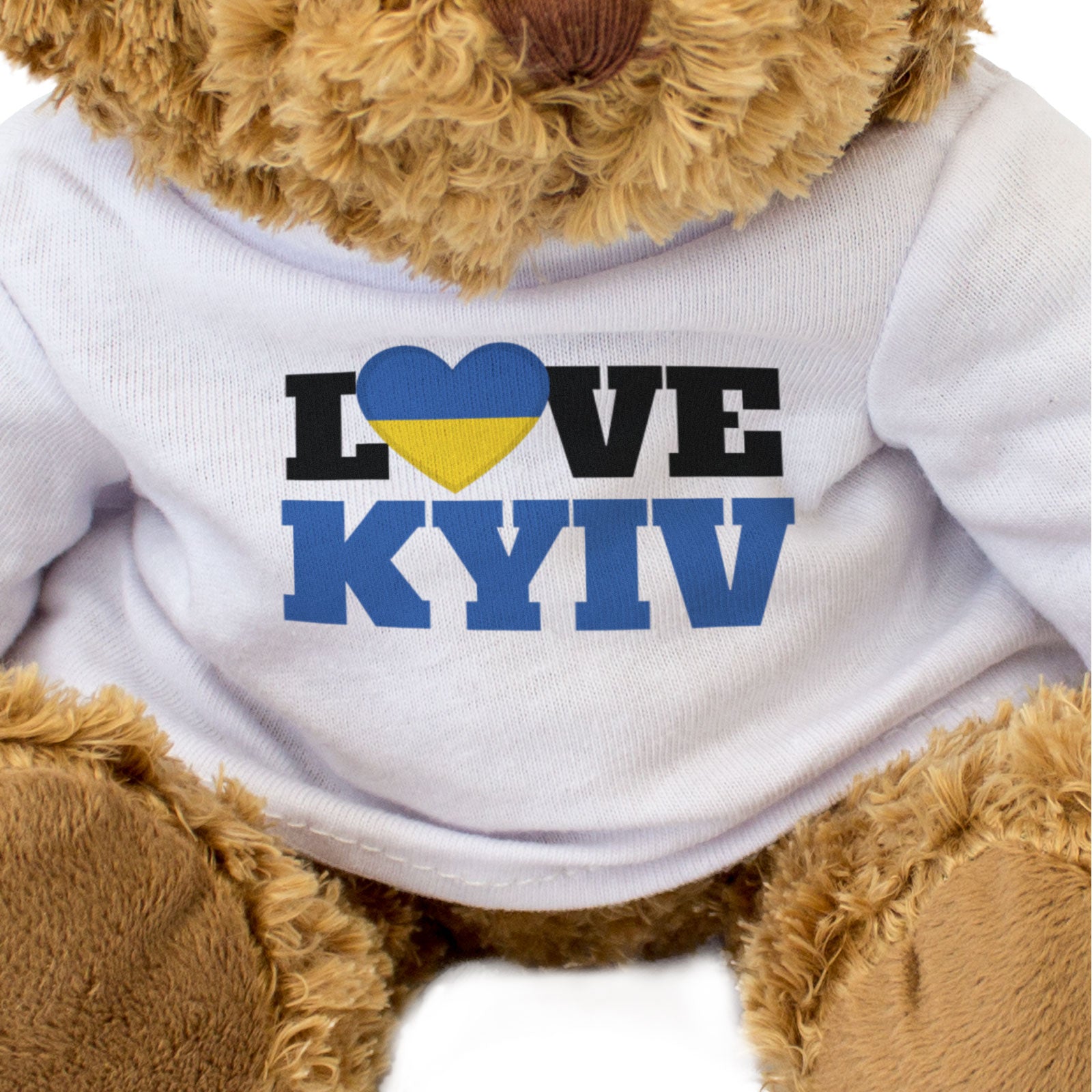 LOVE KYIV (UKRAINE FLAG HEART) - Teddy Bear - Ukrainian Souvenir Gift Present