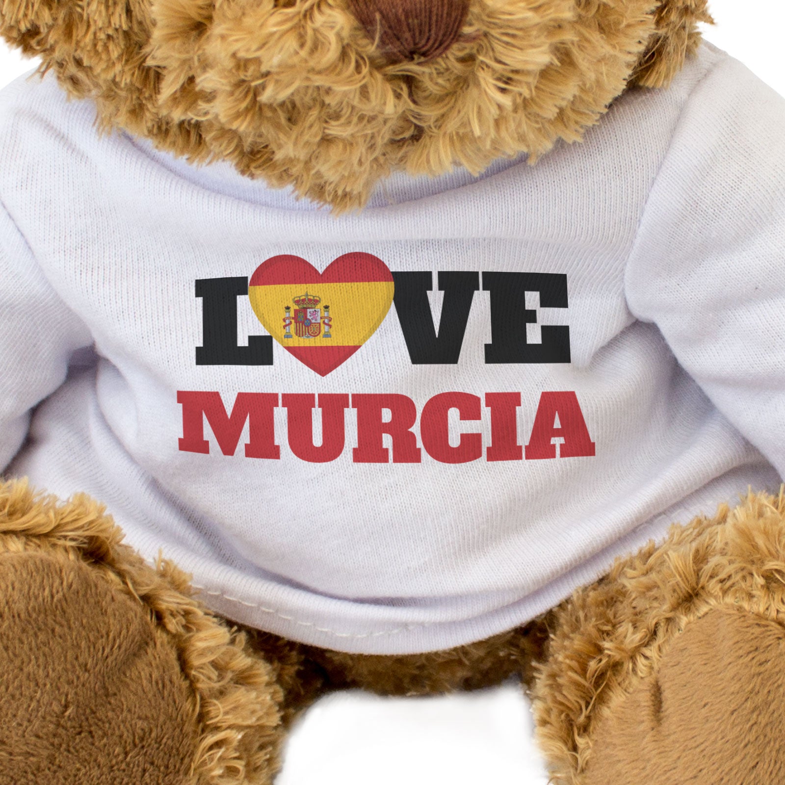 LOVE MURCIA (SPAIN FLAG HEART) - Teddy Bear - Funny Souvenir Gift Present