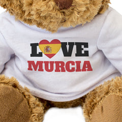 LOVE MURCIA (SPAIN FLAG HEART) - Teddy Bear - Funny Souvenir Gift Present