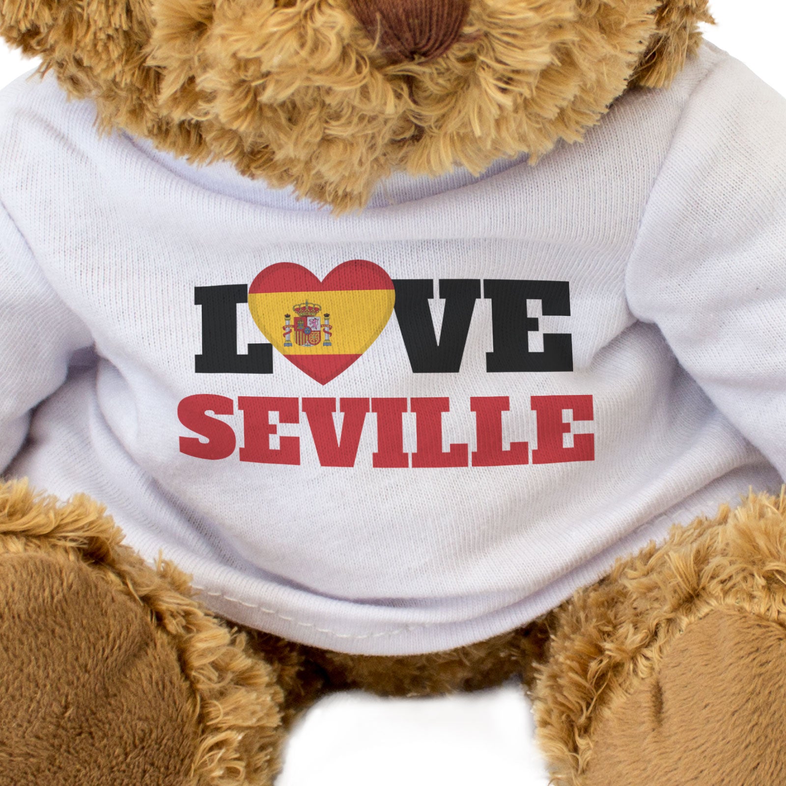 LOVE SEVILLE (SPAIN FLAG HEART) - Teddy Bear - Funny Souvenir Gift Present