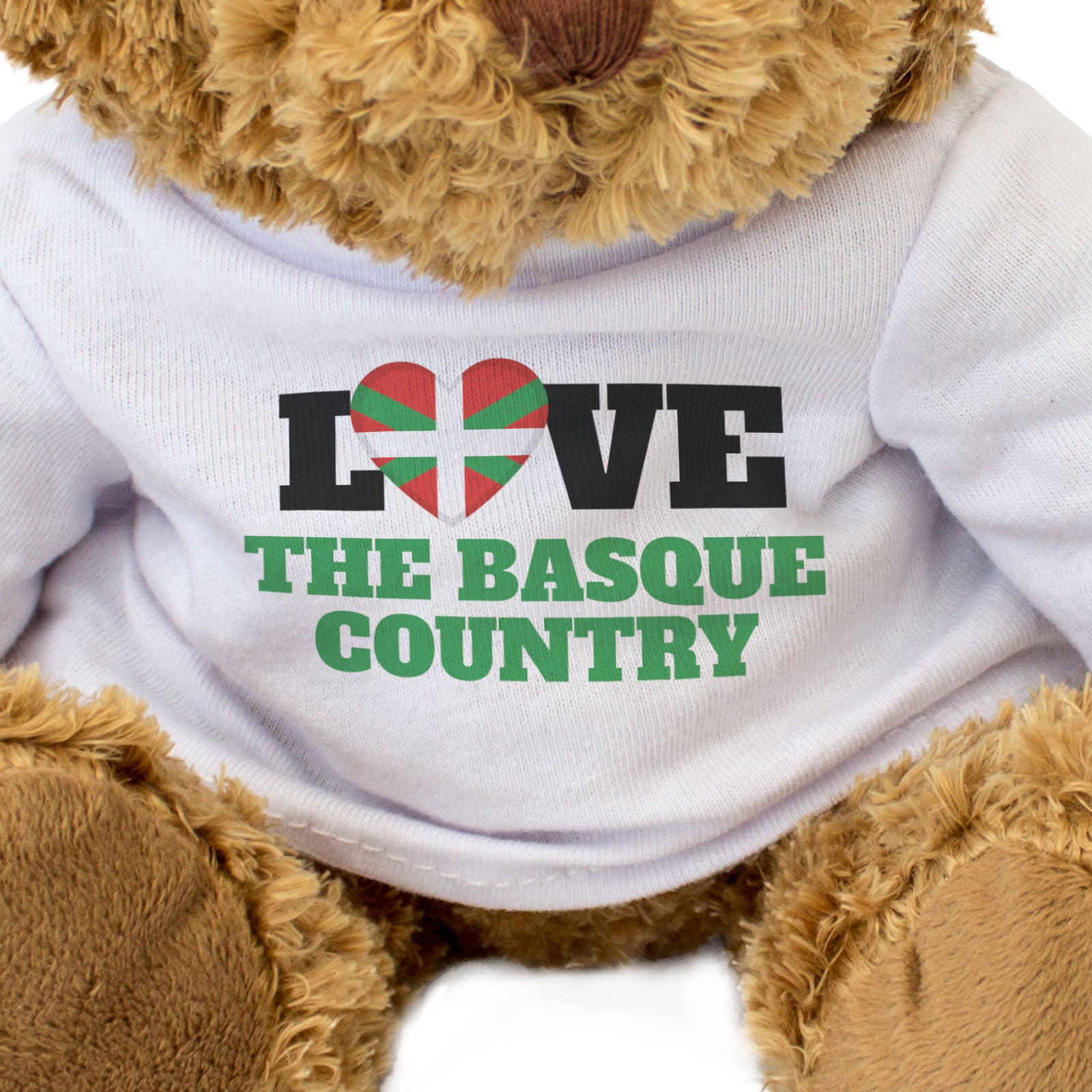 LOVE THE BASQUE COUNTRY (FLAG HEART) - Teddy Bear - Funny Souvenir Gift Present