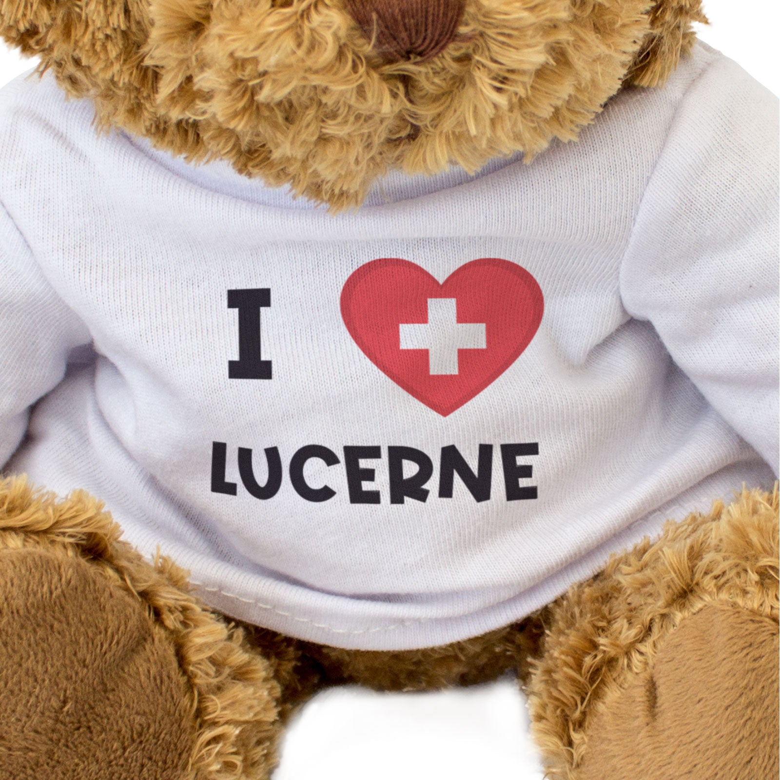 I LOVE LUCERNE (SWITZERLAND FLAG) - Teddy Bear - Cute - Swiss Gift Present