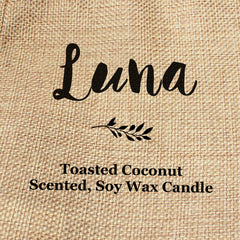 Luna personalised faux-burlap candle gift bag