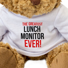 THE GREATEST LUNCH MONITOR EVER - Teddy Bear - Cute Cuddly Soft - Gift Present