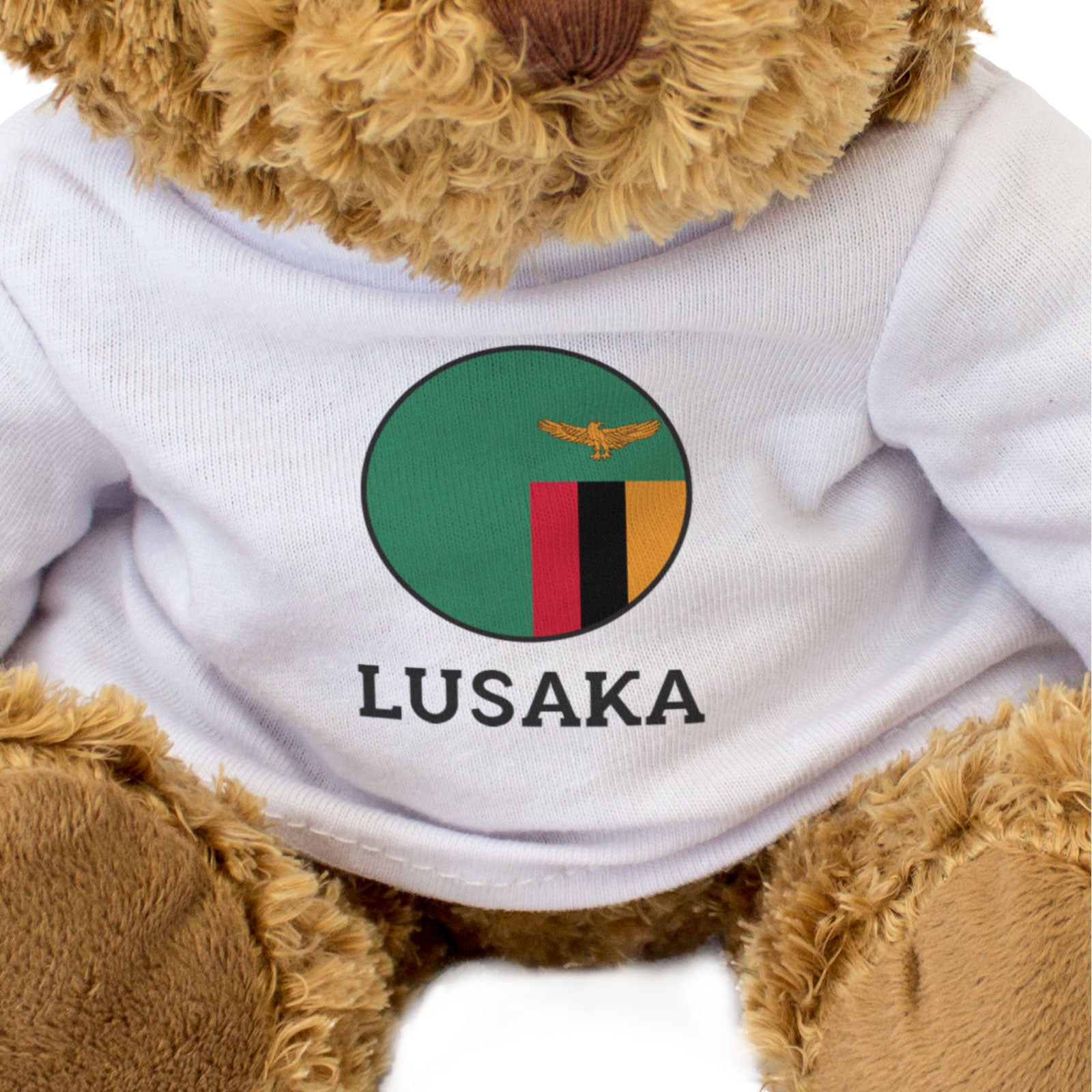 LUSAKA (ZAMBIA FLAG ROUNDEL) - Teddy Bear - Cute Funny Souvenir Gift Present