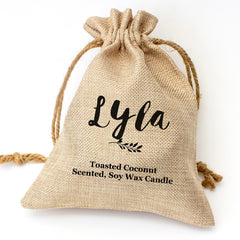 Lyla personalised toasted coconut candle gift set