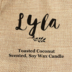 Lyla personalised faux-burlap candle gift bag