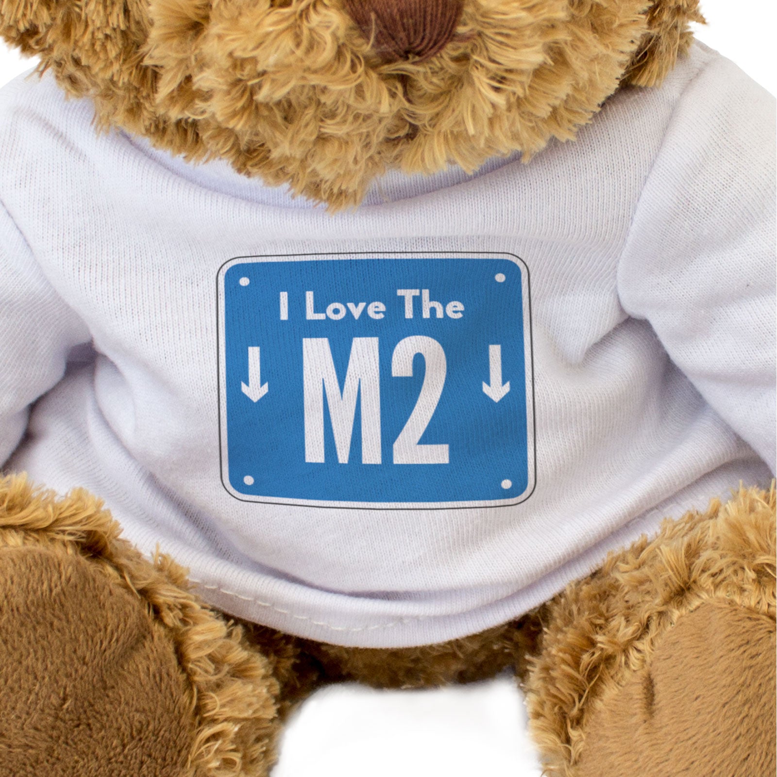 I LOVE THE M2 (MOTORWAY SIGN) - Teddy Bear - Cute - Funny Gift Present