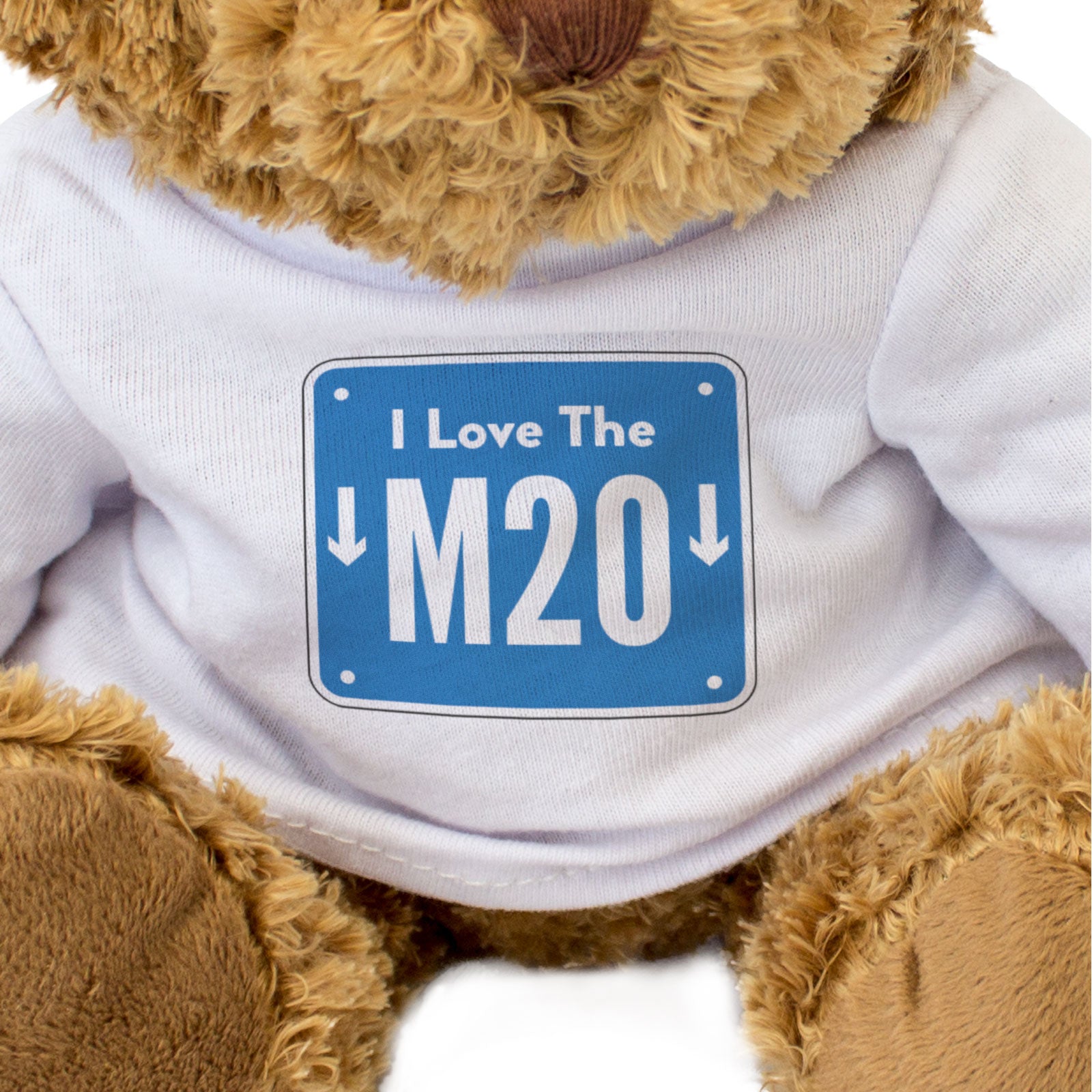 I LOVE THE M20 (MOTORWAY SIGN) - Teddy Bear - Cute - Funny Gift Present