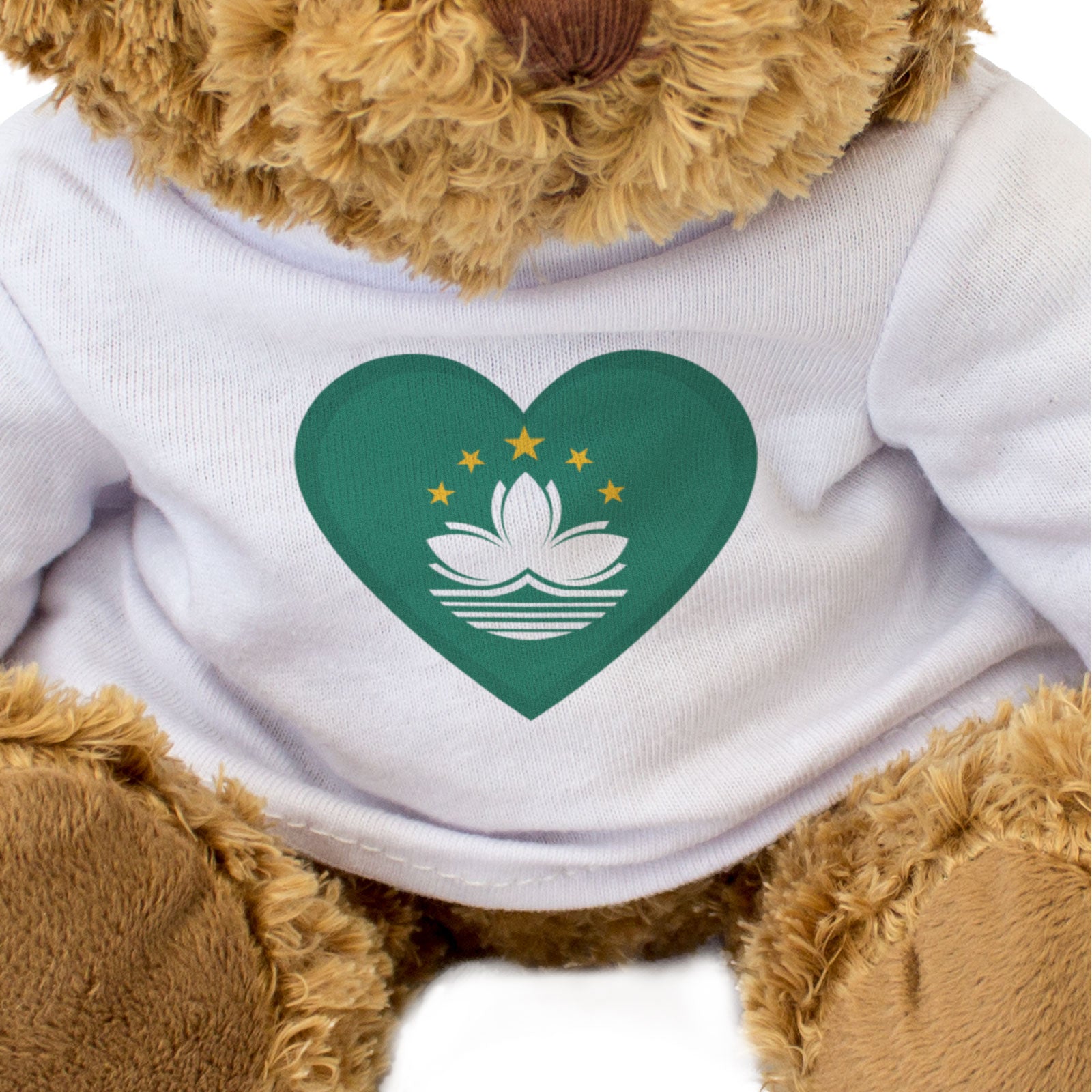 MACAO FLAG HEART - Teddy Bear - Cute Cuddly Soft Adorable - Gift Present