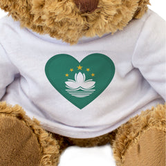 MACAO FLAG HEART - Teddy Bear - Cute Cuddly Soft Adorable - Gift Present
