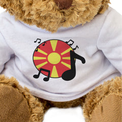 NORTH MACEDONIA FLAG (MUSICAL NOTES) - Teddy Bear - Cute Music Fan Gift Present