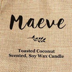 Maeve personalised faux-burlap candle gift bag