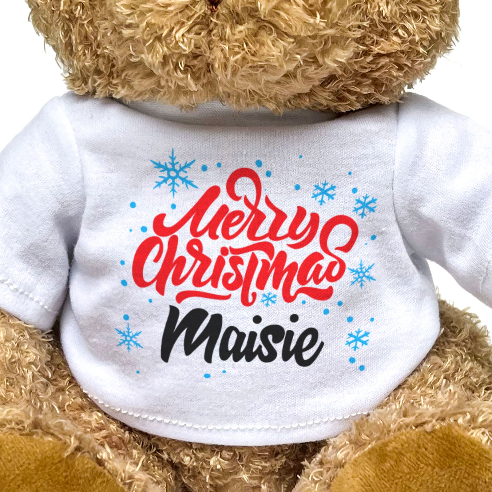 MERRY CHRISTMAS MAISIE - Teddy Bear - Cute Cuddly Soft - Xmas Gift Present