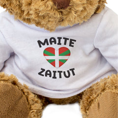 MAITE ZAITUT (BASQUE FLAG) - Teddy Bear - I Love You - Romantic Gift Present