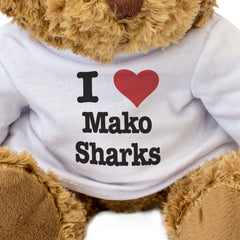 I LOVE MAKO SHARKS - Teddy Bear - Cute Cuddly Soft Adorable - Gift Present