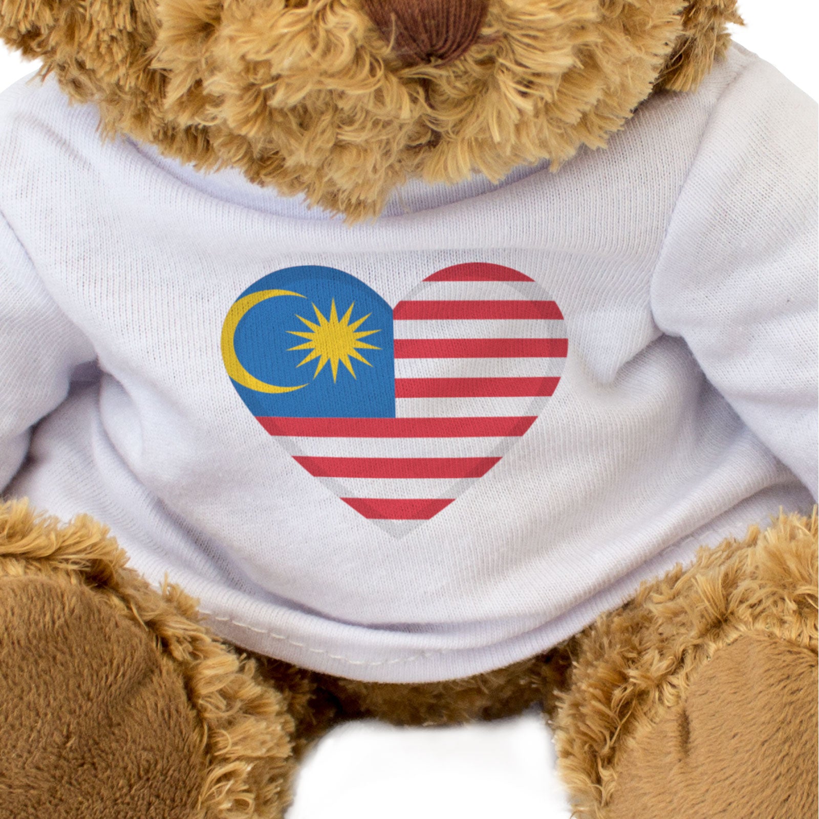 MALAYSIA FLAG HEART - Teddy Bear - Cute Cuddly Soft Adorable - Gift Present