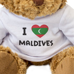 I Love Maldives Flag - Teddy Bear