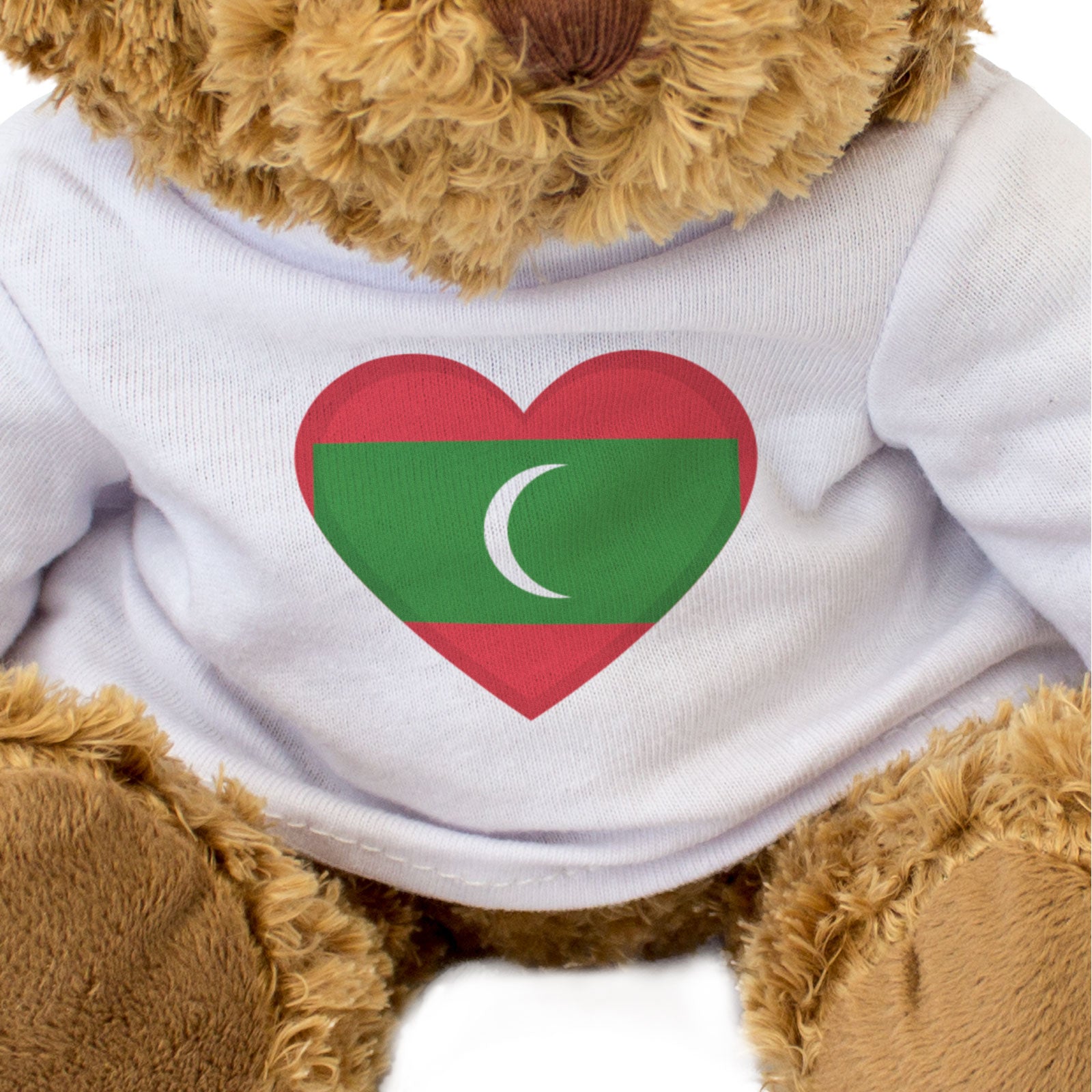 MALDIVES FLAG HEART - Teddy Bear - Cute Cuddly Soft Adorable - Gift Present