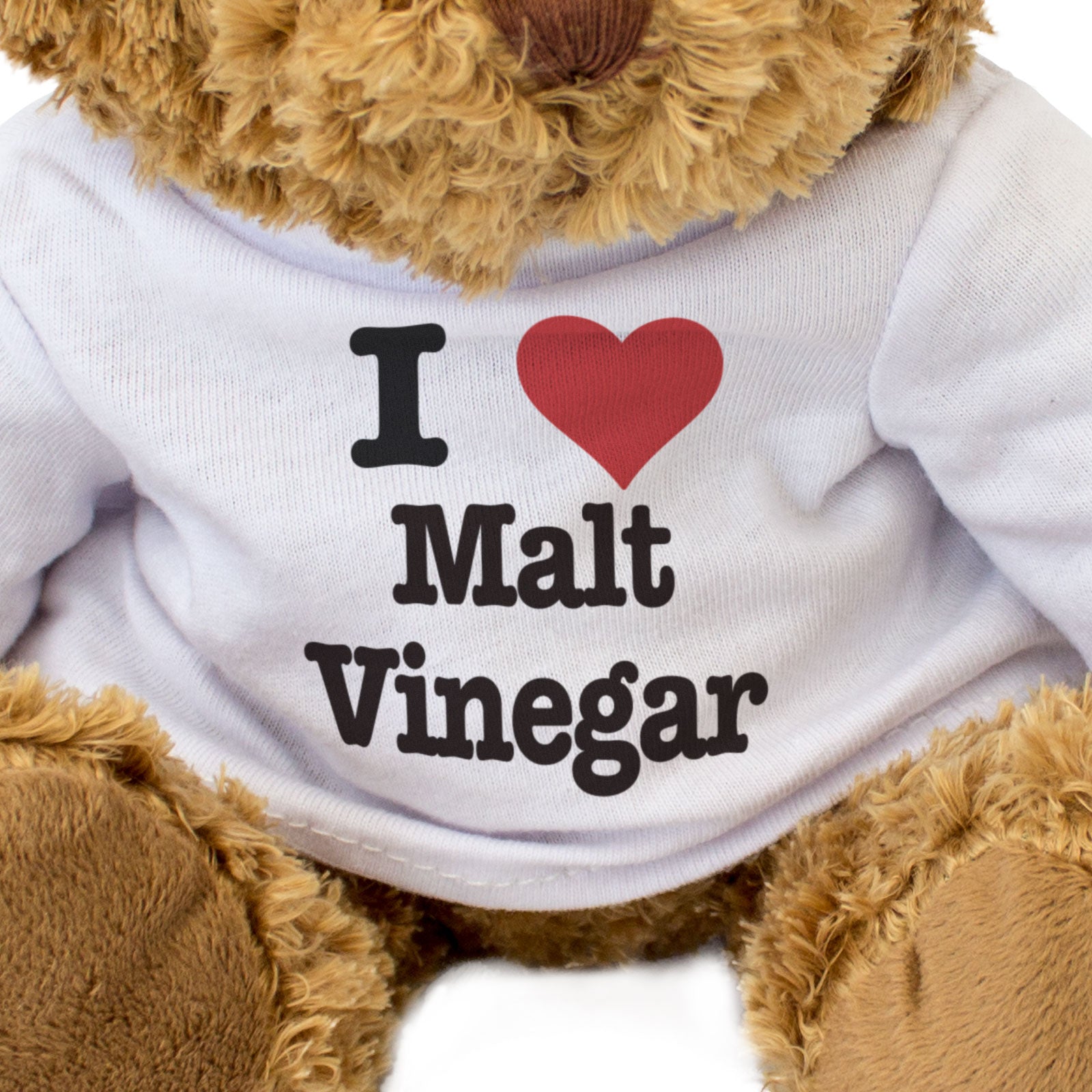 I LOVE MALT VINEGAR - Teddy Bear - Cute Cuddly Soft Adorable - Gift Present