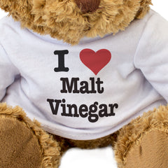 I LOVE MALT VINEGAR - Teddy Bear - Cute Cuddly Soft Adorable - Gift Present