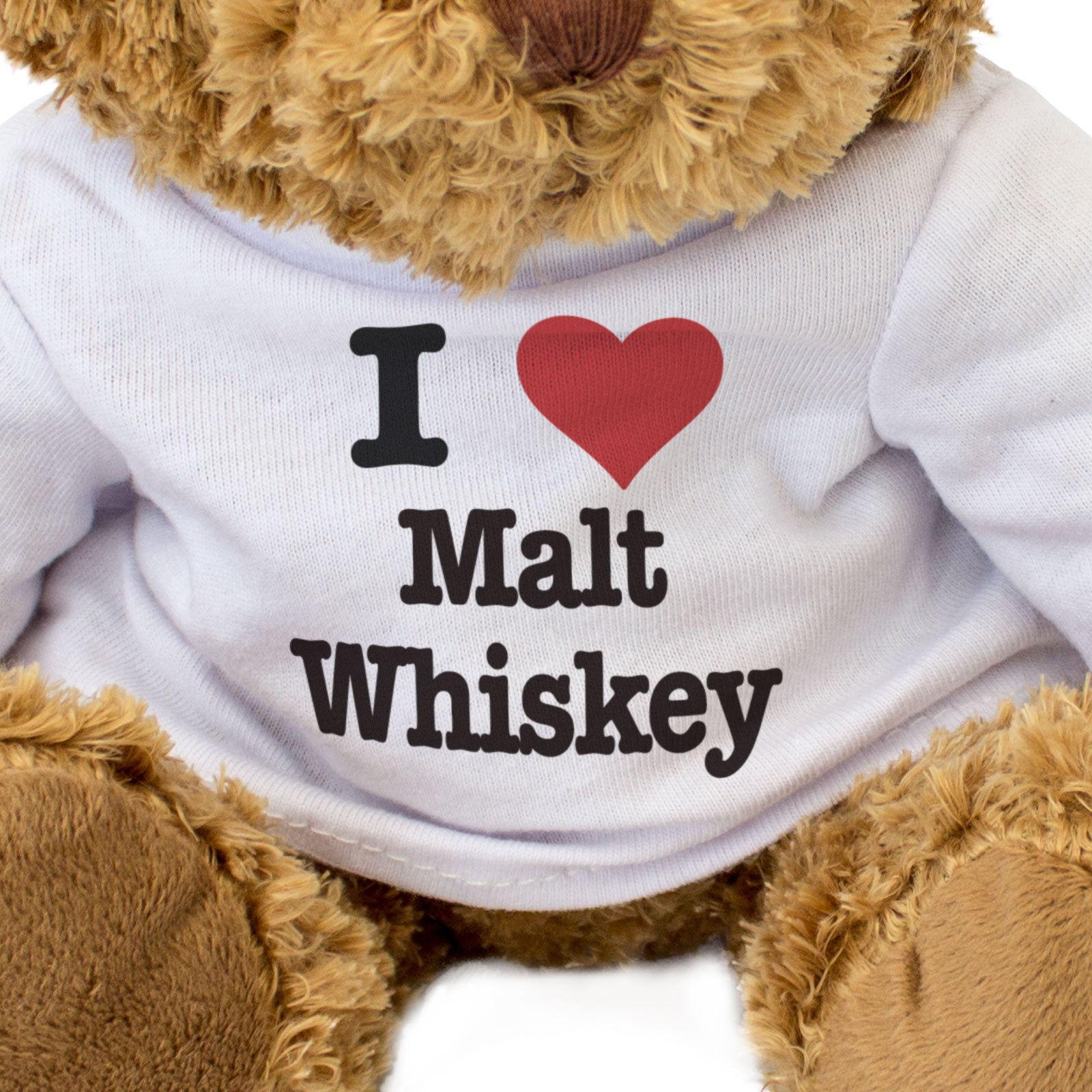 I LOVE MALT WHISKEY - Teddy Bear - Cute Cuddly Soft - Funny Gift Present
