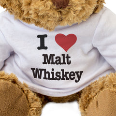I LOVE MALT WHISKEY - Teddy Bear - Cute Cuddly Soft - Funny Gift Present
