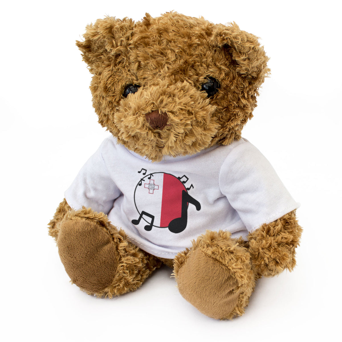 MALTA FLAG (MUSICAL NOTES) - Teddy Bear - Cute Maltese Music Fan Gift Present