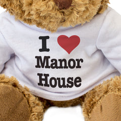 I LOVE MANOR HOUSE - Teddy Bear - Cute Cuddly Soft Adorable - Gift Present