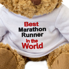 BEST MARATHON RUNNER IN THE WORLD - Teddy Bear - Cute Cuddly - Gift Present
