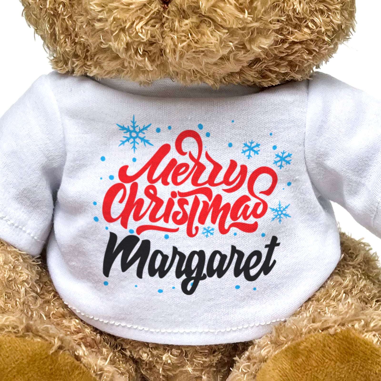 MERRY CHRISTMAS MARGARET - Teddy Bear - Cute Cuddly Soft - Xmas Gift Present