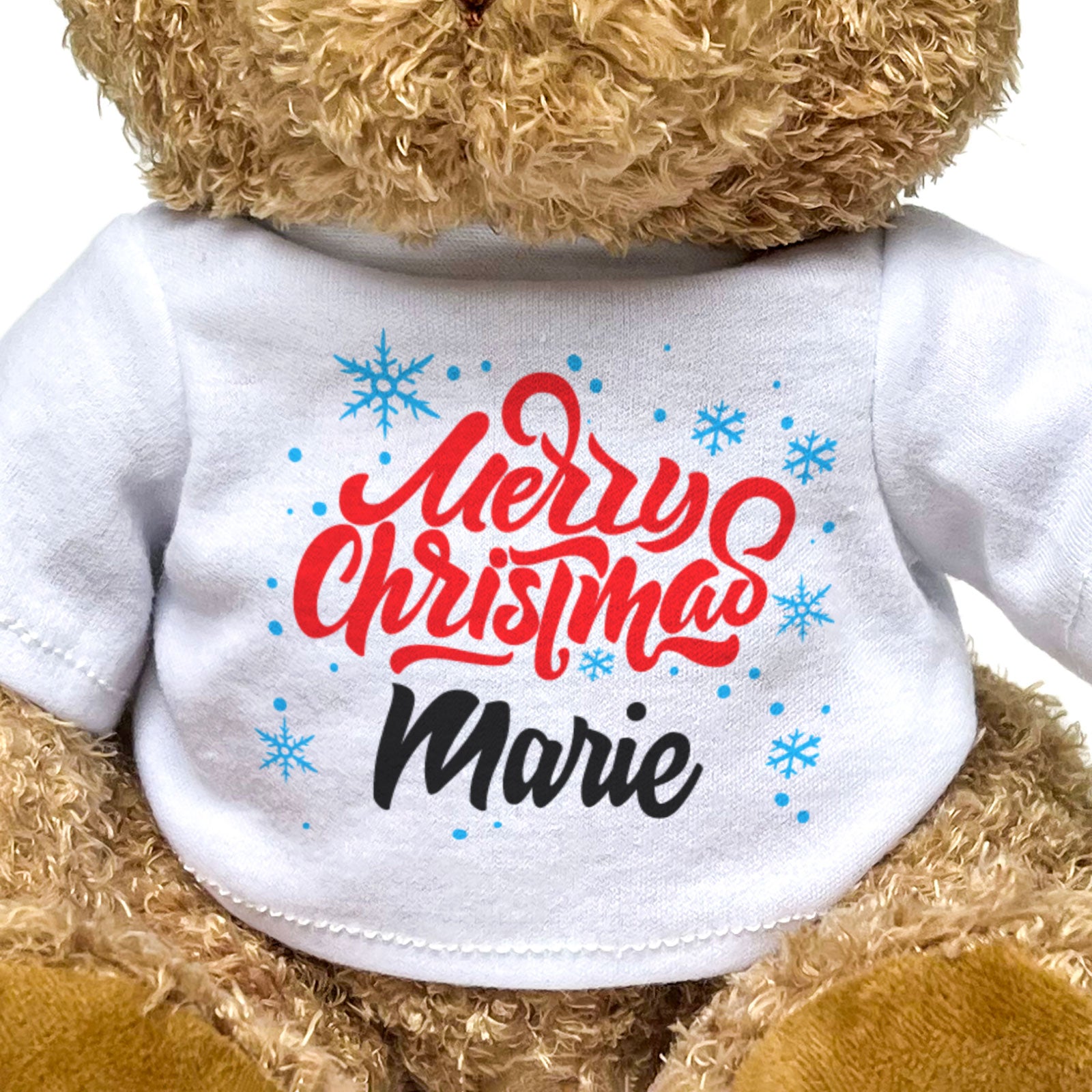 MERRY CHRISTMAS MARIE - Teddy Bear - Cute Cuddly Soft - Xmas Gift Present