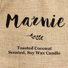 Marnie personalised faux-burlap candle gift bag