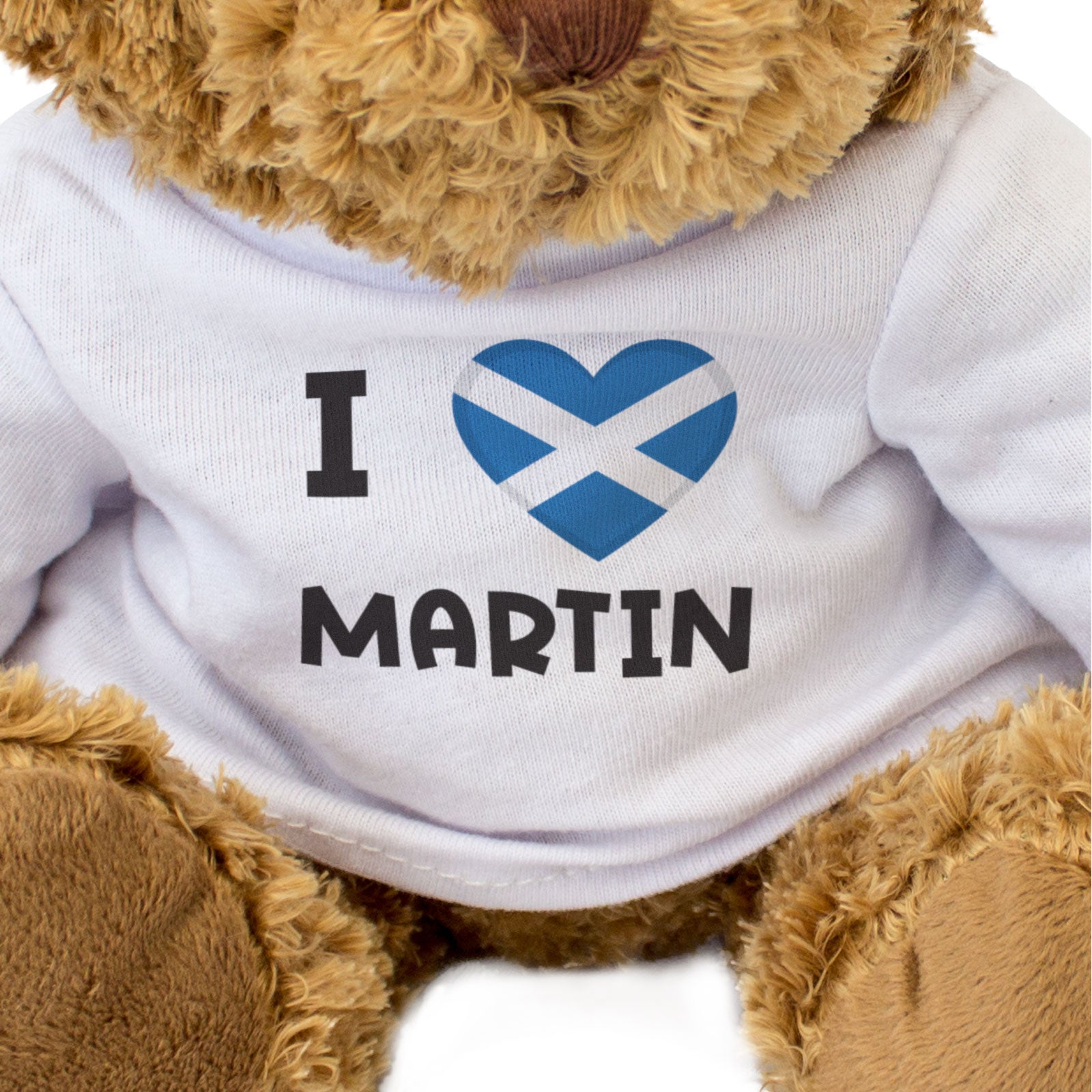 I LOVE MARTIN (SCOTLAND FLAG) - Teddy Bear - Cute - Funny Scottish Gift Present