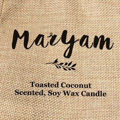 Maryam personalised faux-burlap candle gift bag