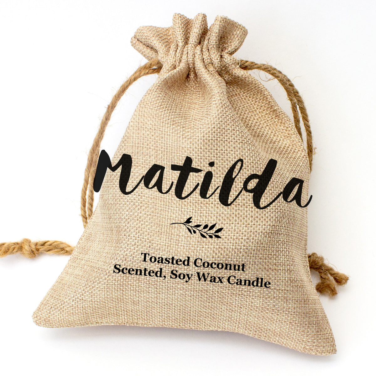 Matilda personalised toasted coconut candle gift set