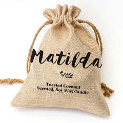Matilda personalised toasted coconut candle gift set